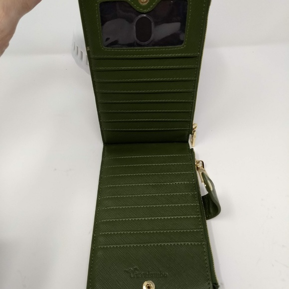 TRAVELAMBO BIFOLD WALLET IN FAUX OLIVE LEATHER - Picture 4 of 8